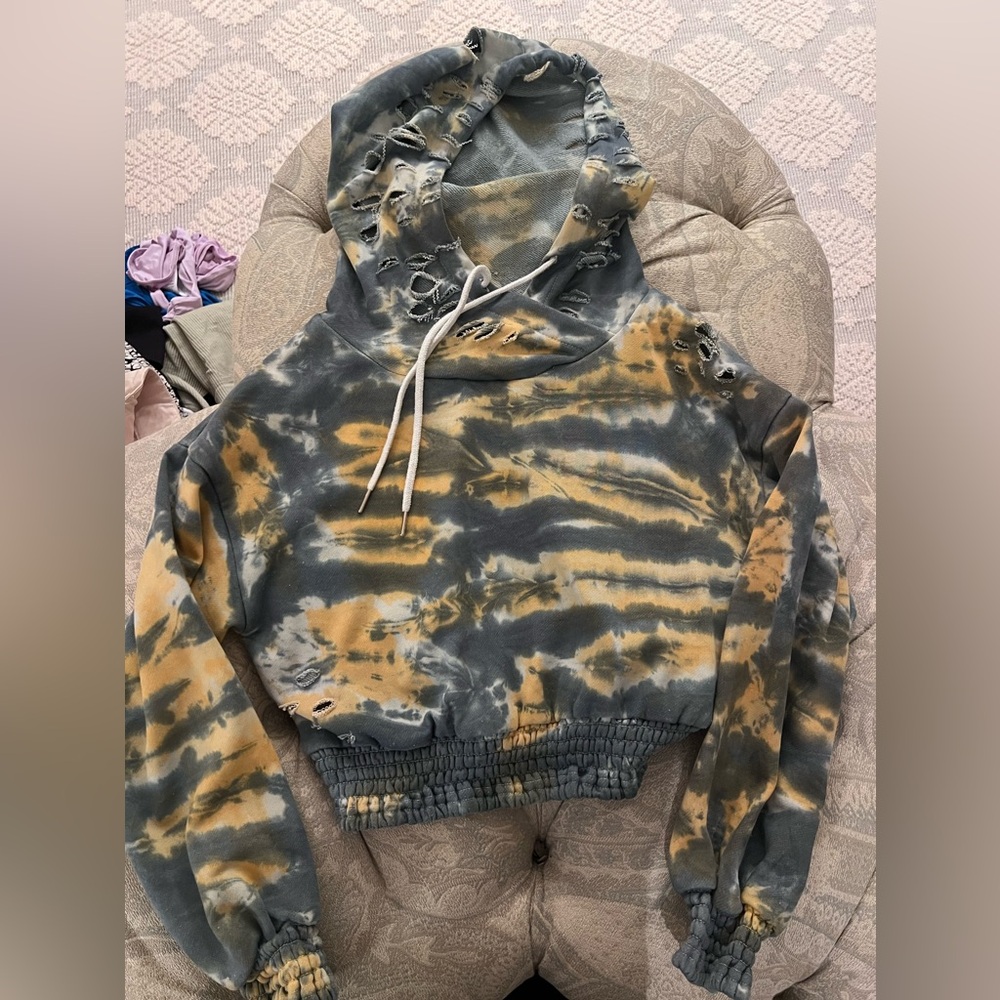 Distressed Tie-Dye Hoodie